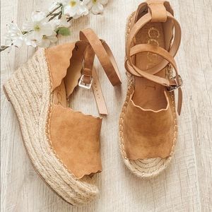 Tan Wedge Sandals